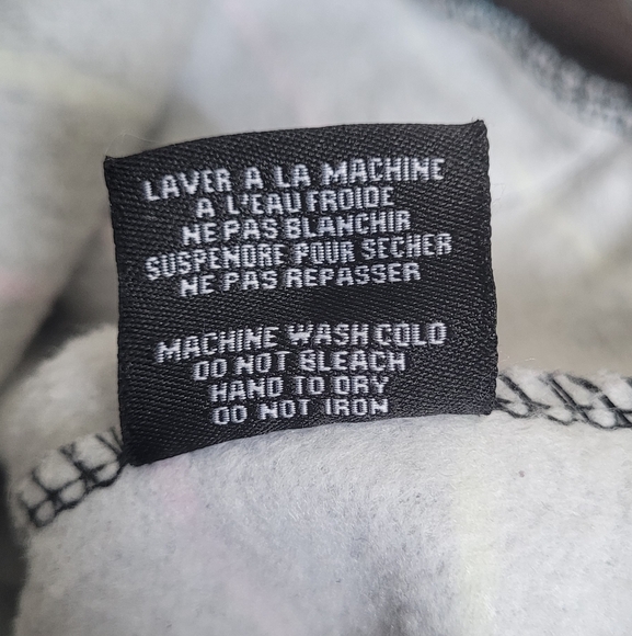 A black hoodie by Amnesia with blue, pink and green stripes - Picture 10 of 10